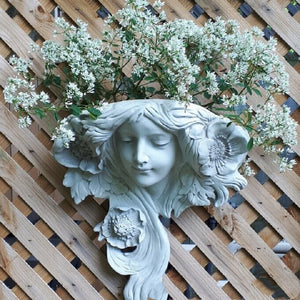 Handicraft Sculpture Ornaments Greenman Mysterious Girl Flower Pot Personality Art Garden Garden Decoration Decoration