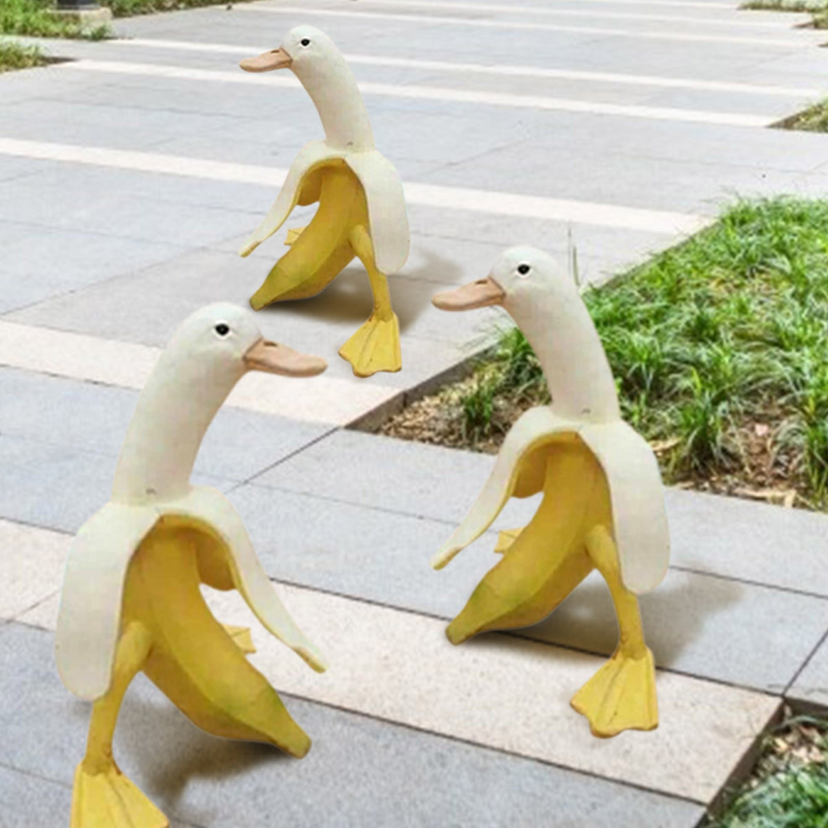 Funny Garden Art Banana Duck Statue