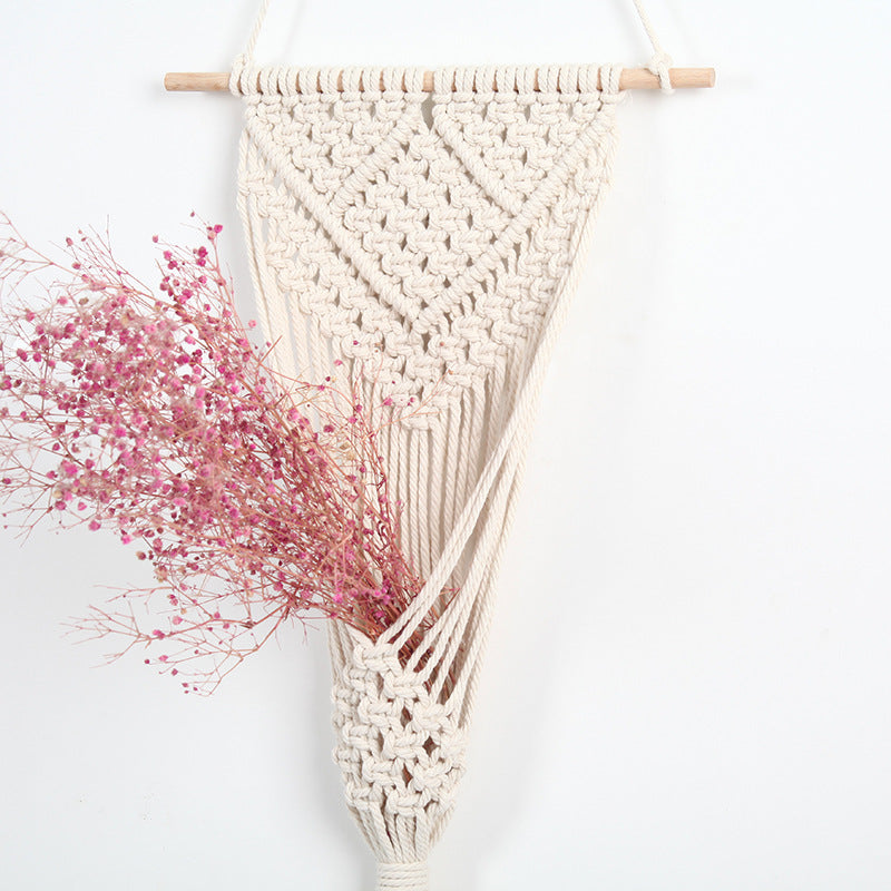 Hanging Boho Flower Net Bag Wall Decoration