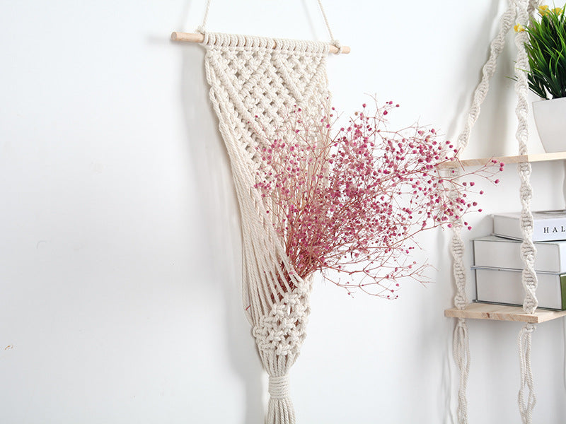 Hanging Boho Flower Net Bag Wall Decoration