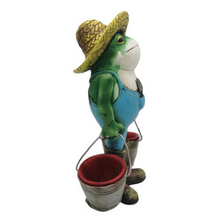 Frog Statue With Bucket Garden Resin Decoration