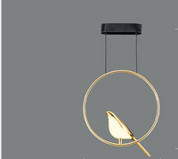 A sleek and elegant pendant chandelier featuring minimalist design with bird motifs, adding a touch of sophistication to any space.