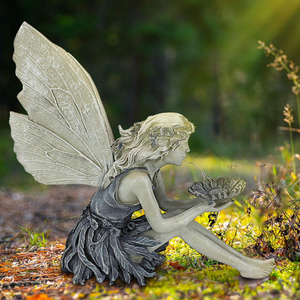 weatherproof fairy statues for outdoors.