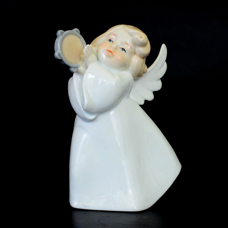 Delicate mini figurines of angels, ideal for adding a heavenly touch to your living room decor.