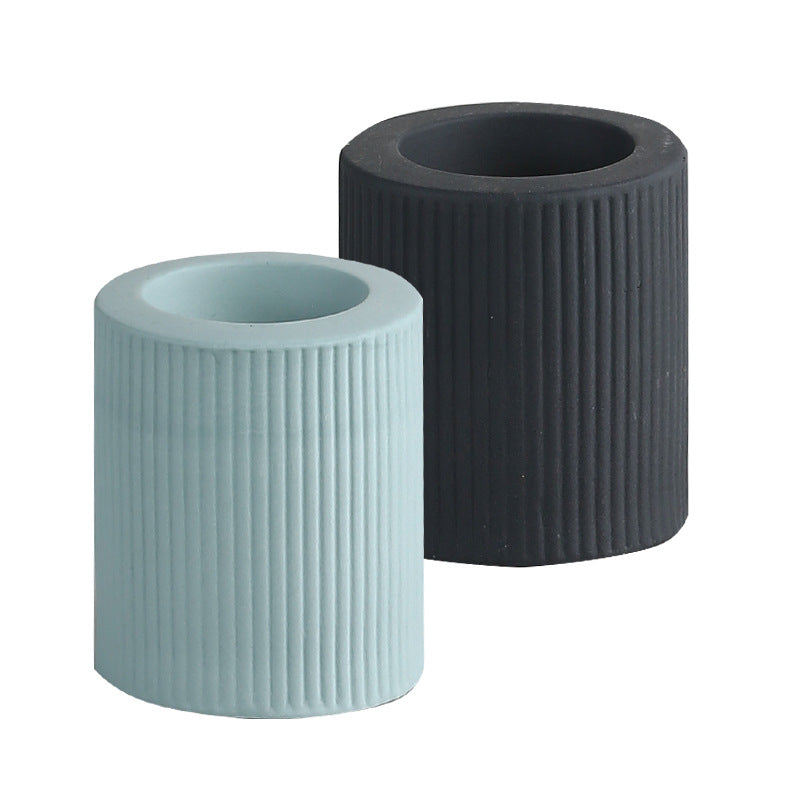 Ribbed Ceramic Candle Holder