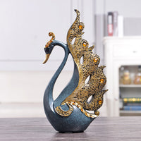 Couple Swan Figurine Home Decoration: A graceful figurine featuring a pair of swans, symbolizing love and devotion, ideal for enhancing the ambiance of any home decor.