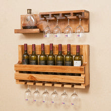 Solid Wood Wine Rack Wall Hanging Dining Room Living Modern Creative Rack