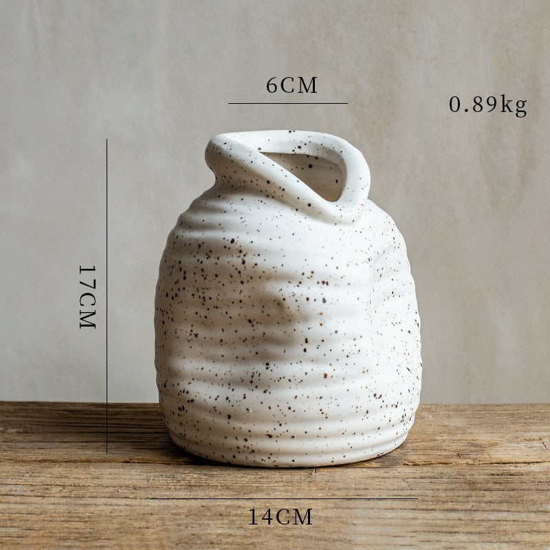 Asymmetric Ceramic Bisque Vase