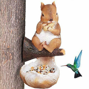 Cute Squirrel Bird Feeder For Garden Decoration