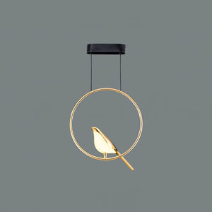 A sleek and elegant pendant chandelier featuring minimalist design with bird motifs, adding a touch of sophistication to any space.