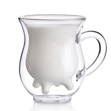Milk Double Glass Cute Cup