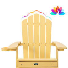 Folding Adirondack Chair With Pullout Ottoman and Cup Holder
